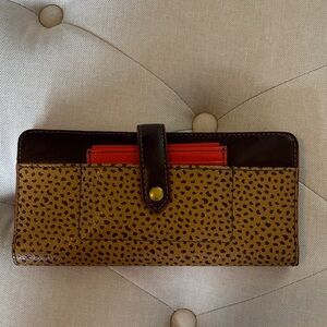 Fossil Leopard Print Tan and Brown Women's Wallet